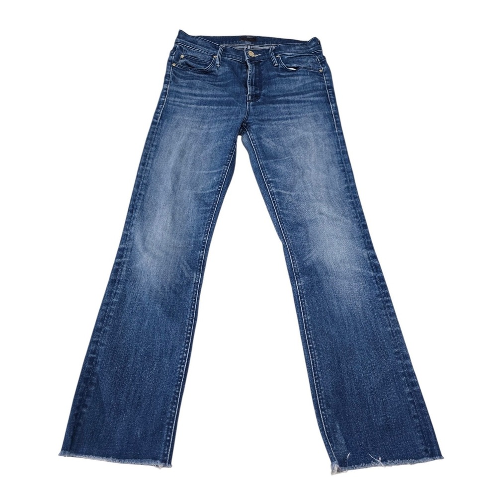 Mother Denim Mens Medium Wash Raw Hem Straight Leg Jeans Size 27